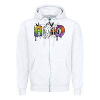 White Boo Zipper Hoodie - SublimationCraftShop