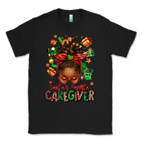 Black santas favorite caregiver afro messy bun Classic Tee - texasbilliewilder