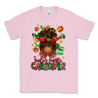 Bubblegum Pink santas favorite caregiver afro messy bun Classic Tee - texasbilliewilder