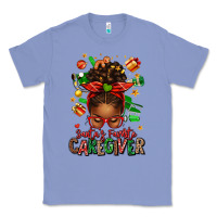 Colony Blue santas favorite caregiver afro messy bun Classic Tee - texasbilliewilder