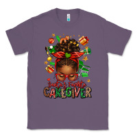 Lavender santas favorite caregiver afro messy bun Classic Tee - texasbilliewilder