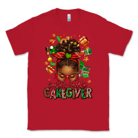 Red santas favorite caregiver afro messy bun Classic Tee - texasbilliewilder