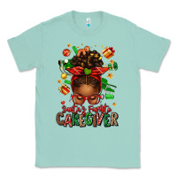 Seafoam santas favorite caregiver afro messy bun Classic Tee - texasbilliewilder