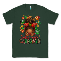 Sports Green santas favorite caregiver afro messy bun Classic Tee - texasbilliewilder