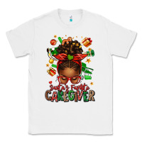 Santas Favorite Caregiver Afro Messy Bun Classic Tee | Teevron