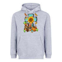 Heather Grey western thankful cross pumpkin Heavyweight Hoodie - BarkalooDesign