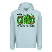 Blue Mist With god all things are possible St. Patrick's Day Premium Hoodie - LillyAllenDesigns
