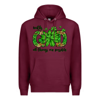 Burgundy With god all things are possible St. Patrick's Day Premium Hoodie - LillyAllenDesigns