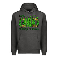 Charcoal Heather With god all things are possible St. Patrick's Day Premium Hoodie - LillyAllenDesigns