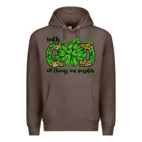 Coffee With god all things are possible St. Patrick's Day Premium Hoodie - LillyAllenDesigns