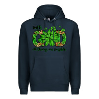 Navy With god all things are possible St. Patrick's Day Premium Hoodie - LillyAllenDesigns