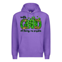 Purple With god all things are possible St. Patrick's Day Premium Hoodie - LillyAllenDesigns