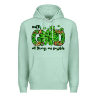 Seafoam With god all things are possible St. Patrick's Day Premium Hoodie - LillyAllenDesigns