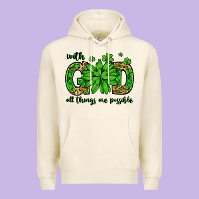 With God All Things Are Possible St. Patrick's Day Premium Hoodie Designed By Lillyallendesigns
