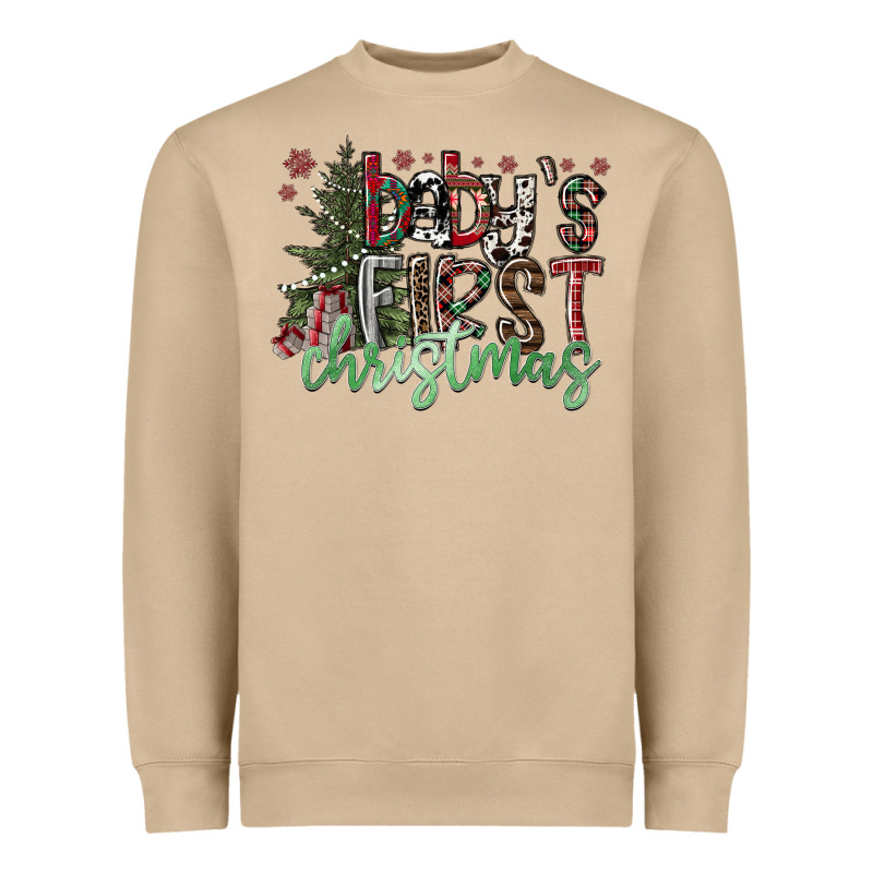 Baby's First Christmas Heavyweight Sweatshirt by CowhideDigitalArt | Teevron