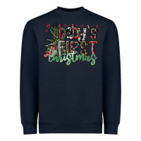 Navy Baby's First Christmas Heavyweight Sweatshirt - CowhideDigitalArt