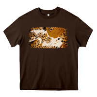 Chocolate Brown leopard cowhide brushstroke Heavy Core Tee - Jasminsmagicworld