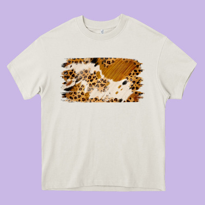Leopard Cowhide Brushstroke Heavy Core Tee Designed By Jasminsmagicworld
