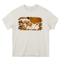 Cream leopard cowhide brushstroke Heavy Core Tee - Jasminsmagicworld