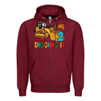 Burgundy i'm 2 and digging it Zipper Hoodie - Artiststas