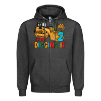 Charcoal Heather i'm 2 and digging it Zipper Hoodie - Artiststas