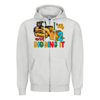 Dove Grey i'm 2 and digging it Zipper Hoodie - Artiststas