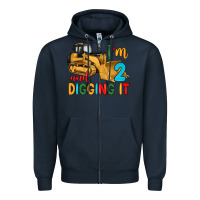 Navy i'm 2 and digging it Zipper Hoodie - Artiststas