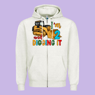 I'm 2 And Digging It Zipper Hoodie Designed By Artiststas