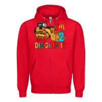 Red i'm 2 and digging it Zipper Hoodie - Artiststas