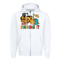White i'm 2 and digging it Zipper Hoodie - Artiststas
