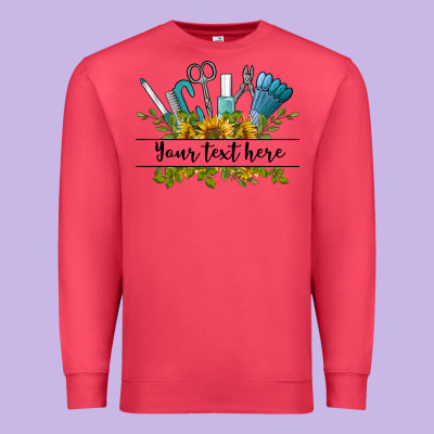 Customize Nail Tools With Sunflower Preview Premium Sweatshirt Designed By Barkaloodesign