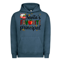 Pigment Midnight Navy santa's favorite principal Urban Hoodie - AdoDesignShop