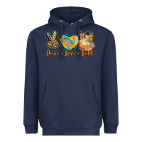 Navy peace love fall Heavyweight Hoodie - BarkalooDesign