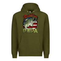 Army Green reel cool papa fishing Premium Hoodie - Jasminsmagicworld