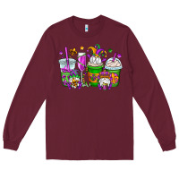 Burgundy mardi gras gnomes coffee cups Long Sleeve Tee - OliviaCreatesArt