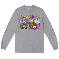 Heather Grey mardi gras gnomes coffee cups Long Sleeve Tee - OliviaCreatesArt