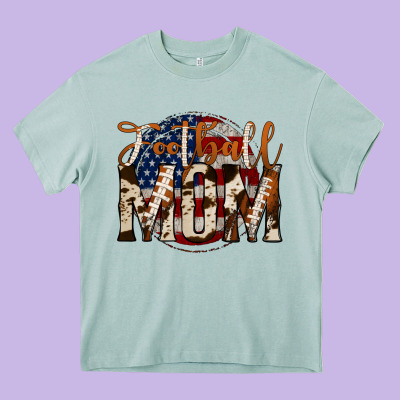 Football Mom Heavy Core Tee Designed By Jasminsmagicworld