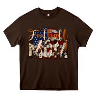 Chocolate Brown football mom Heavy Core Tee - Jasminsmagicworld