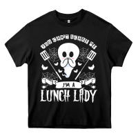 Black lunch lady halloween ghost cafeteria worker all hallows' eve t shirt Heavy Core Tee - trangStudio