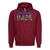 Burgundy american babe Zipper Hoodie - Artiststas