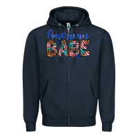 Navy american babe Zipper Hoodie - Artiststas
