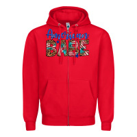 Red american babe Zipper Hoodie - Artiststas