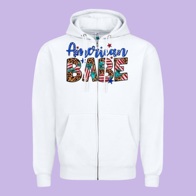 American Babe Zipper Hoodie Designed By Artiststas