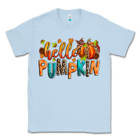 Dusty Blue Hello pumpkin Classic Tee - RanaPortraitStore