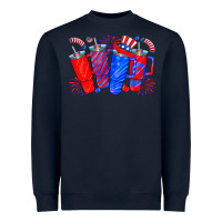 Navy american obsessive cup Heavyweight Sweatshirt - CowhideDigitalArt