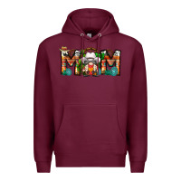 Burgundy Mom Cowboy Gnome Premium Hoodie - CowhideDigitalArt