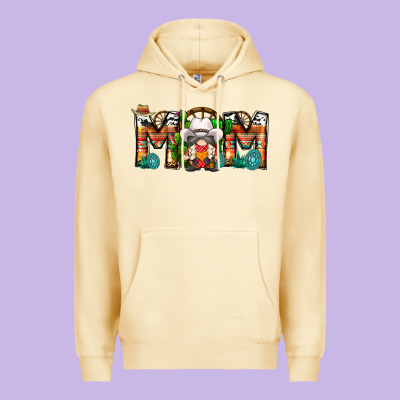 Mom Cowboy Gnome Premium Hoodie Designed By Cowhidedigitalart
