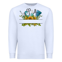 White customize nail tools with sunflower Premium Sweatshirt - BarkalooDesign