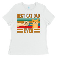White Best Cat Dad Ever Ladies Tee - Bettercallsaul