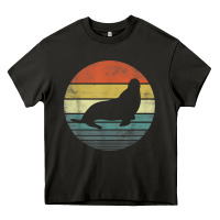 Asphalt Seal Lover Gifts Retro Vintage Sea Lion Animal Silhouette Heavy Core Tee - trangStudio